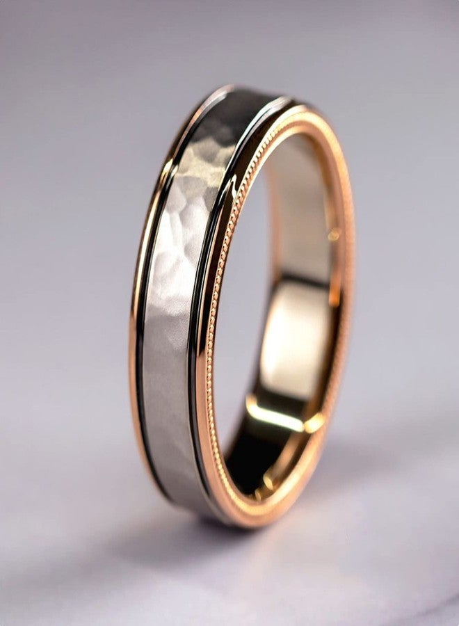 Vsoruln Engagement rings for couples set,3 pc His and Her Wedding Ring Set, Hypoallergenic Rose Gold Ring Set, Cubic Zirconia Bride Promise Rings Set,size 6-10 (7) - Image 5